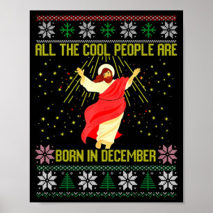 Affiche Les gens cool sont nés en décembre Christian Noël
