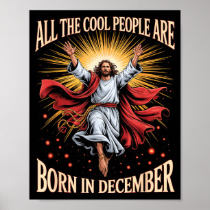 Affiche Les gens cool sont nés en décembre Christian Noël