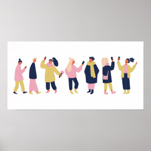 Affiche Les gens des médias sociaux