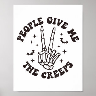 Affiche Les Gens Me Donnent Les Creeps Skeleton Halloween