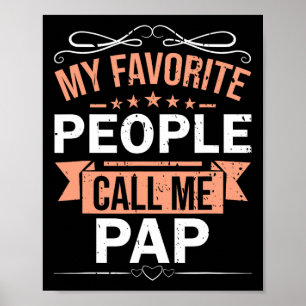 Affiche Les gens préférés m'appellent Pap Rétro Hommes Fêt