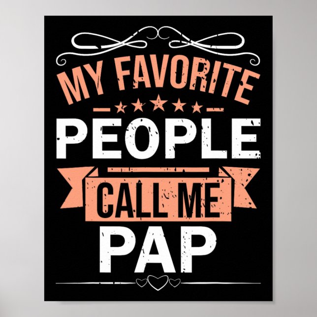 Affiche Les gens préférés m'appellent Pap Rétro Hommes Fêt (Devant)