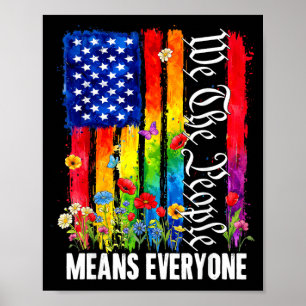 Affiche Les gens signifient tout le monde arc-en-ciel LGBT