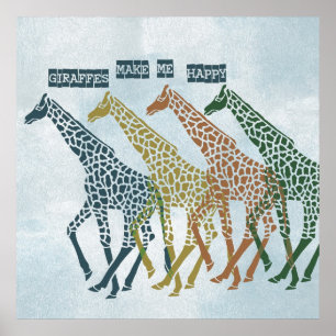 Affiche Les girafes me rendent heureux