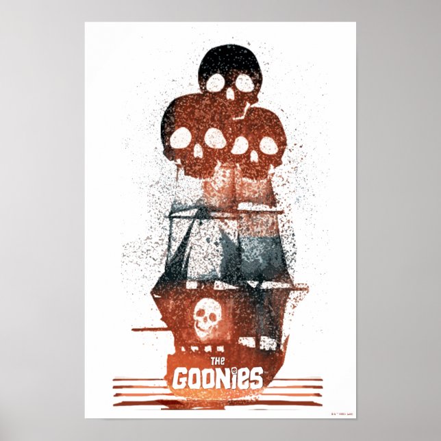 Affiche Les Goonies Pirate Ship Silhouette Graphique (Devant)