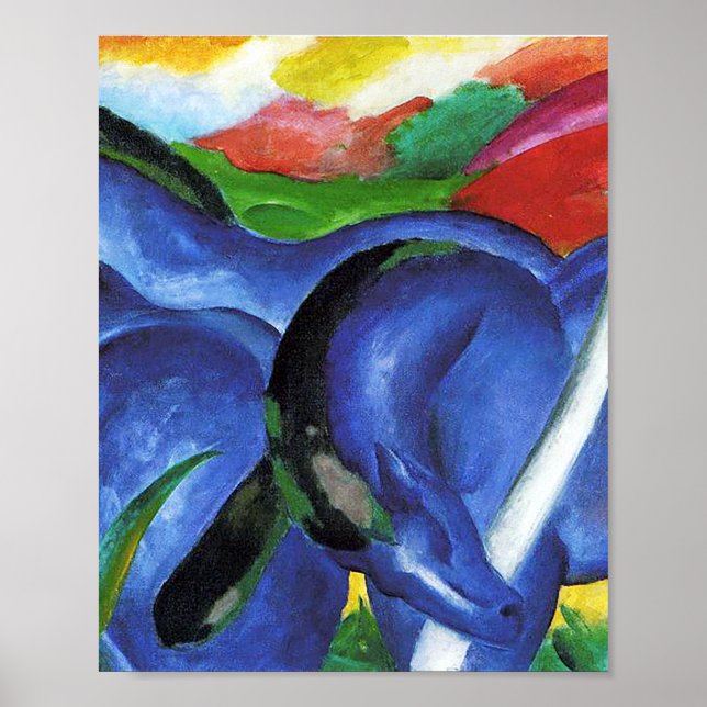 Affiche Les grands chevaux bleus de Franz Marc (Devant)
