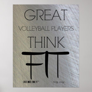 Affiche Les grands joueurs de volley-ball pensent à l'Acie