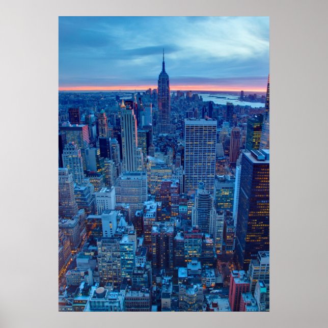 Affiche Les gratte-ciel de Manhattan sont éclairés (Devant)