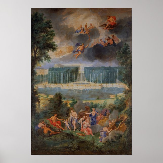 Affiche Les Groves de Versailles. Vue de la piscine de Nep (Devant)