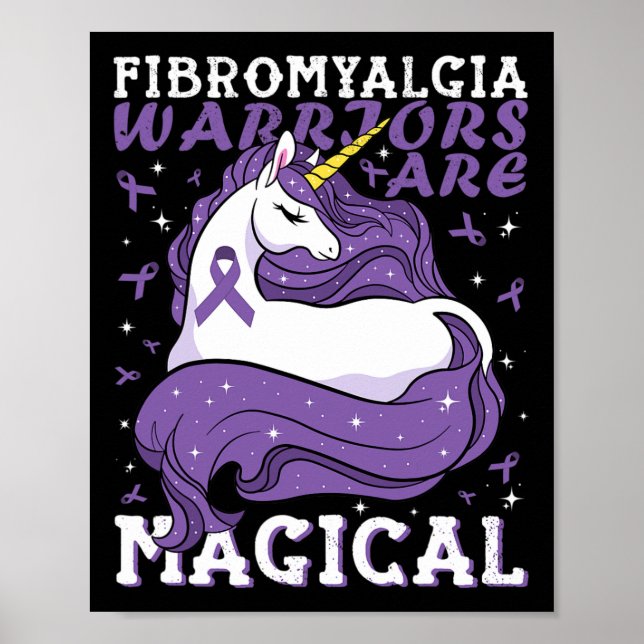 Affiche Les Guerriers Fibromyalgia Sont Magiques Unicorne  (Devant)