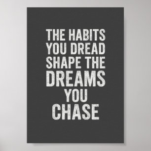 Affiche Les habitudes que vous craignez - Citation Motivat