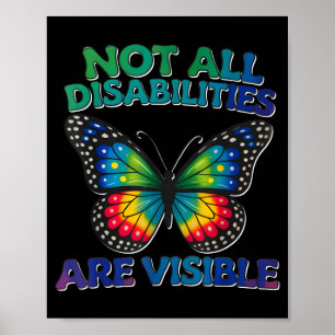 Affiche Les handicaps ne sont pas visibles, sensibilisatio