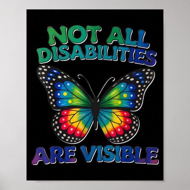 Affiche Les handicaps ne sont pas visibles, sensibilisatio (Devant)
