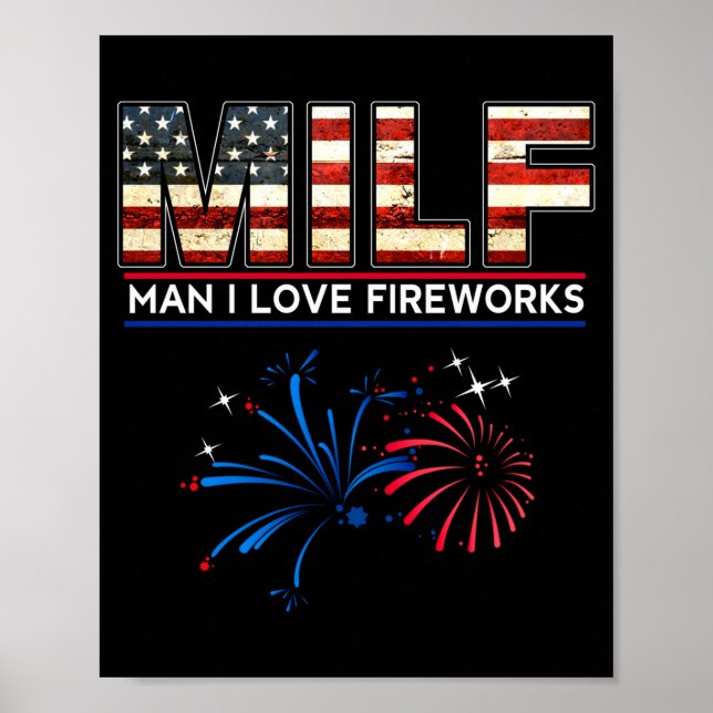 Affiche Les hommes aiment les feux d'artifice drôles patri (Devant)