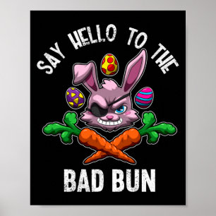 Affiche Les hommes disent bonjour au mauvais lapin de Pâqu