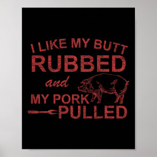 Affiche Les Hommes J'Aime Mon Beurre Et Mon Porc Tiré Funn