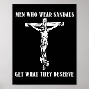 Affiche Les hommes Jésus qui portent des sandales obtienne
