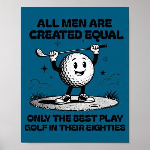 Affiche Les hommes jouent au golf Anniversaire des années