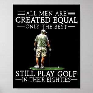 Affiche Les hommes jouent au golf Eighties Drôle de golfeu