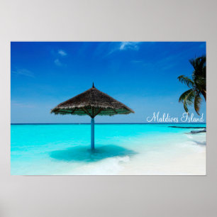 Affiche Les îles Maldives vacances romantique