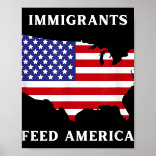 Affiche Les immigrants se nourrissent des droits des réfug