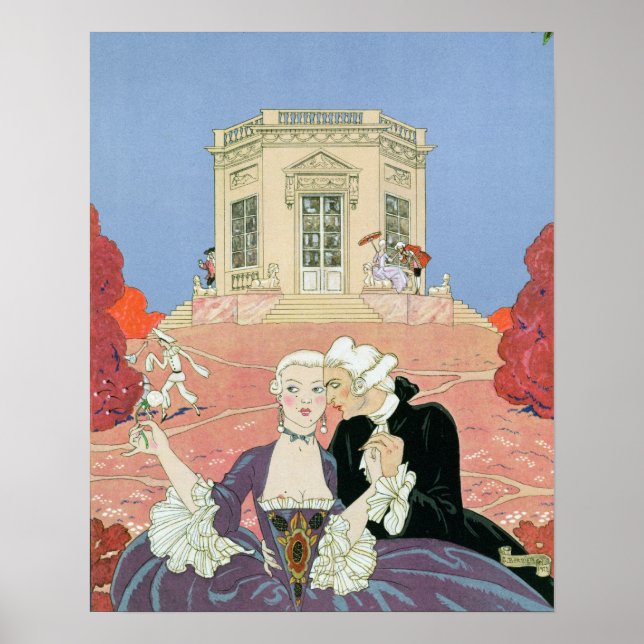 Affiche Les Indolents, illustration pour 'Fetes Galantes' (Devant)