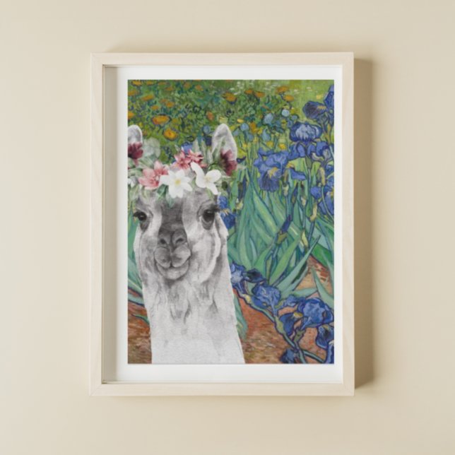 Affiche Les iris et la lama fantaisie de Van Gogh (Créateur téléchargé)
