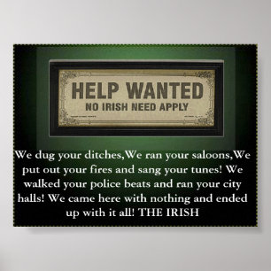 Affiche les Irlandais n'ont pas besoin de s'appliquer