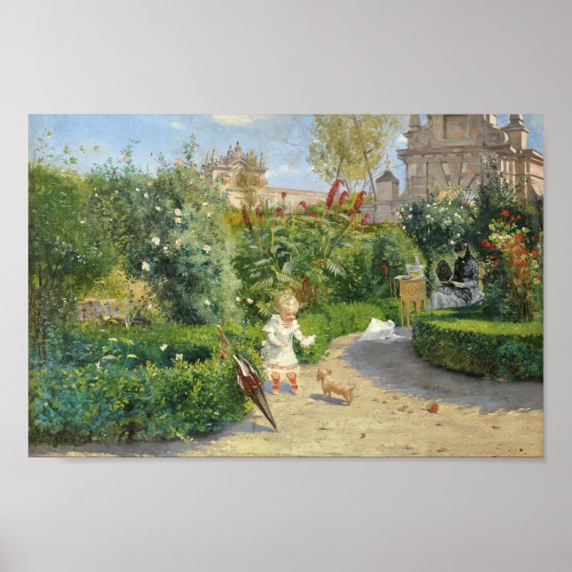 Affiche Les jardins de Murillo, Séville | Hugo Birger (Devant)