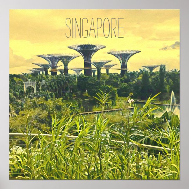Affiche Les jardins de Singapour dans la baie (Devant)