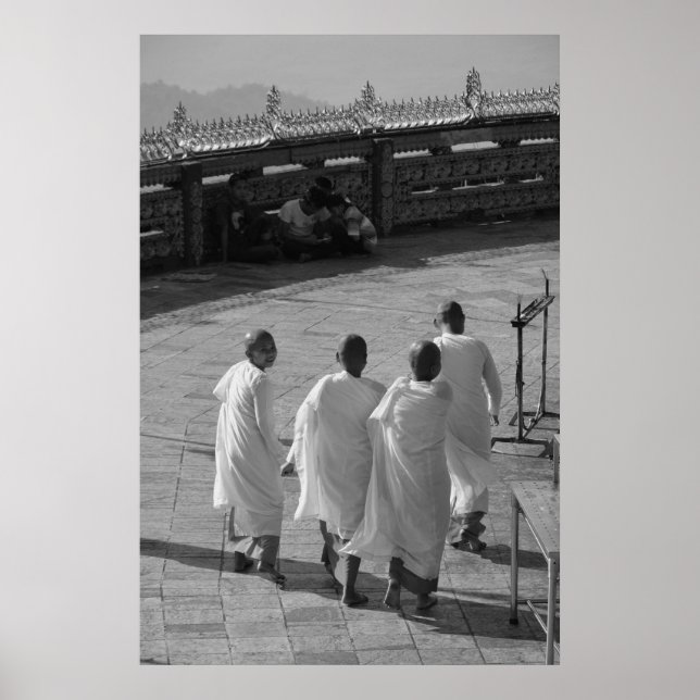 Affiche Les jeunes moines, Temple du Rocher d'Or, Myanmar (Devant)