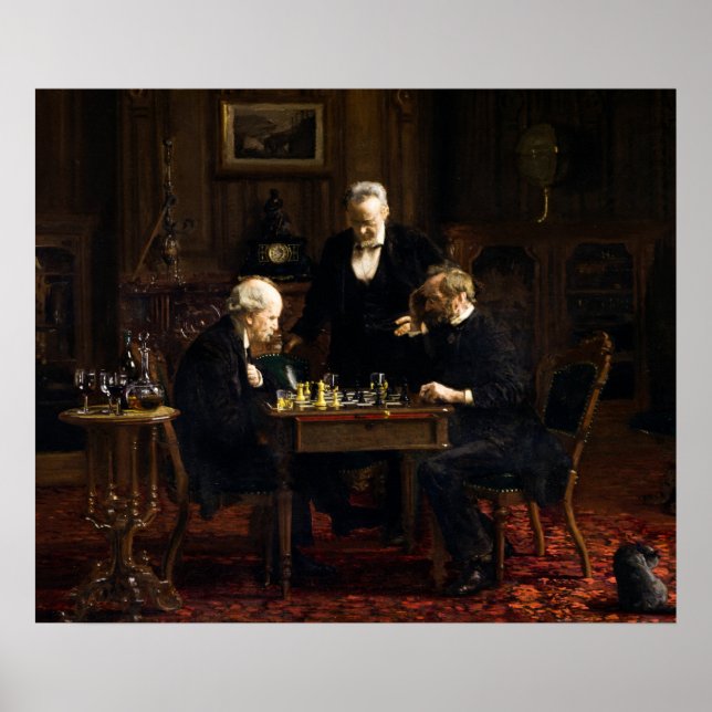 Affiche Les joueurs d'échecs par Thomas Eakins (Devant)