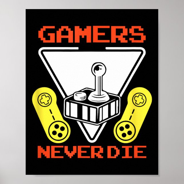 Affiche Les joueurs ne meurent jamais Citations de jeu drô (Devant)