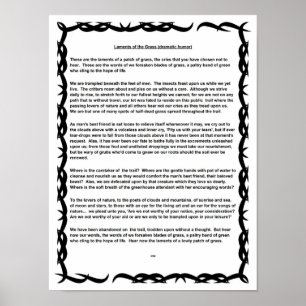 Affiche Les lamentations de l'herbe (humour dramatique)