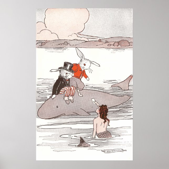 Affiche Les lapins qui chevauchent la baleine rencontrent  (Devant)