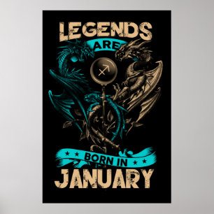 Affiche Les Légendes Sont Nées En Janvier
