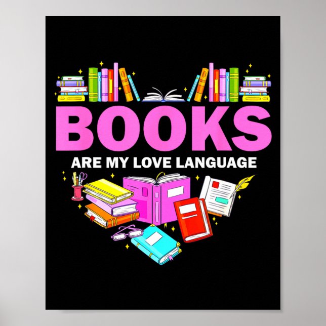 Affiche Les livres sont mon langage amoureux Lectrice amou (Devant)