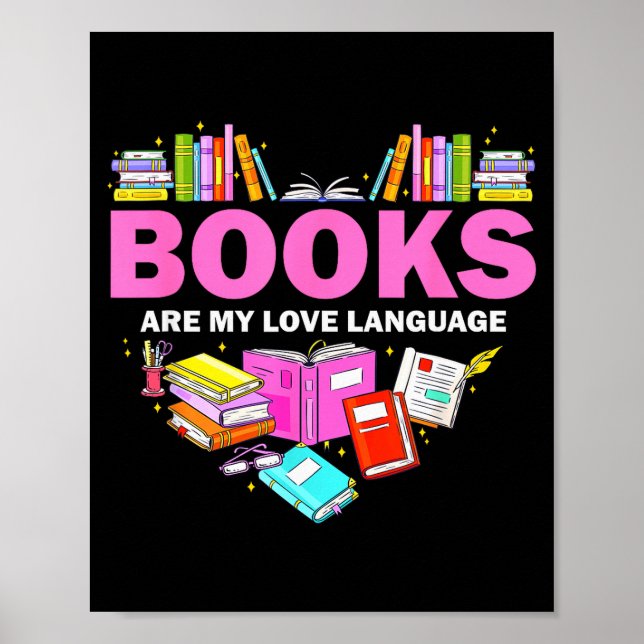 Affiche Les livres sont mon langage d'amour Lectrice amour (Devant)