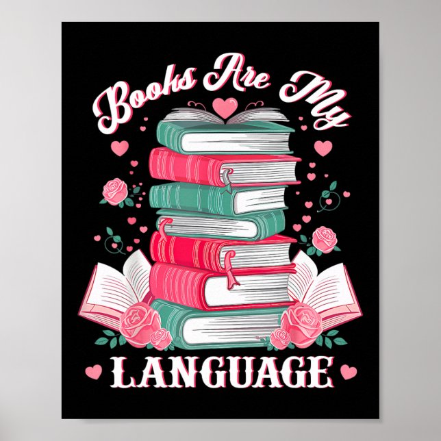 Affiche Les livres sont mon langage de l'amour Lectrice am (Devant)