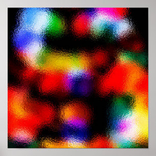 Affiche Les lumières des sapins de Noël au travers de la f