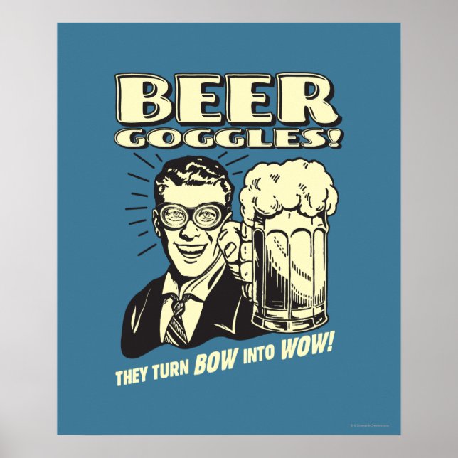 Affiche Les lunettes de bière : Transformez Le Bow En Wow (Devant)