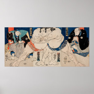 Affiche Les lutteurs de sumo, 1814 - Utagawa Kuniyoshi