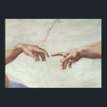 Affiche Les mains de Dieu et Adam<br><div class="desc">Mains de Dieu et Adam,  détail de La Création d'Adam,  du Plafond Sixtine,  1511 | par Michelangelo Buonarroti | Lieu de l'art : Musées et Galeries du Vatican,  Cité du Vatican,  Italie | Artiste italien | Numéro de collection d'images : BAL143446</div>