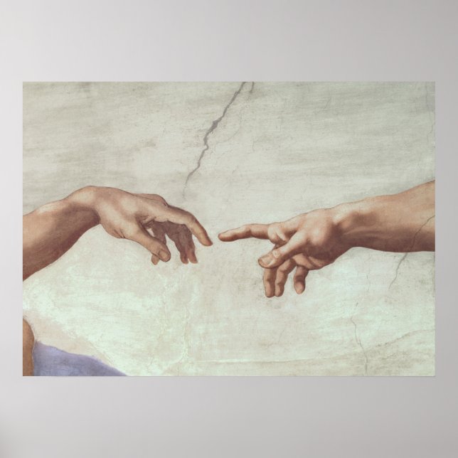 Affiche Les mains de Dieu et Adam (Devant)