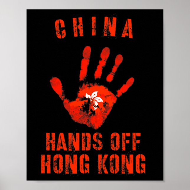 Affiche Les Mains De Hong Kong Chine Manifestation Résiste (Devant)