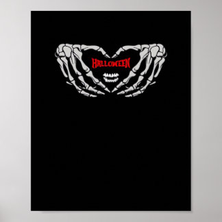 Affiche Les Mains De Squelette Se Plier Dans Un Coeur. Hal