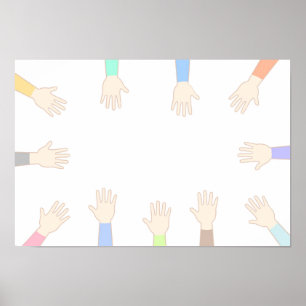 Affiche Les mains de tout le monde, reliant les mains.
