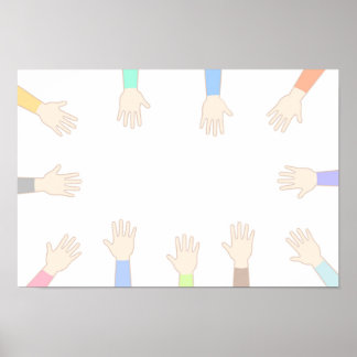 Affiche Les mains de tout le monde, reliant les mains.