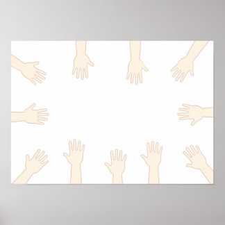 Affiche Les mains de tout le monde, reliant les mains.