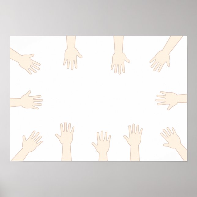 Affiche Les mains de tout le monde, reliant les mains. (Devant)